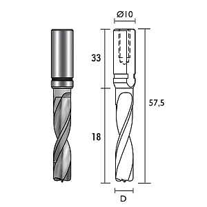 Metal World Vrták kolíkovací neprůchozí 3x57.5/18 st.10x33 HWM LH ELICA
