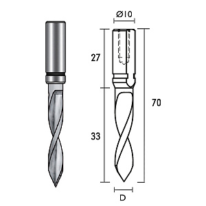 Metal World Vrták kolíkovací průchozí 5x70/33 st.10x27 HWM LH ELICA