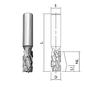 Hart Utensili Fréza diamantová 12x25/70 Z3+3 st.12x40 RH NESTING