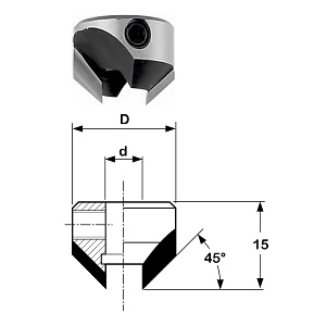 Metal World Záhlubník nástrčný 90° 12/22 mm Z2 HW LH