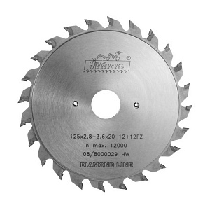 Předřezový kot. DIA - skládaný 125x2,8-3,6x20 5373.1 12+12 FZ - DIA 5,0 mm