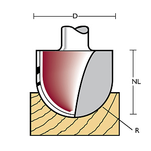 Fréza kulová GC5x8, R5 HW Z2