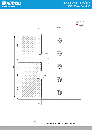 PROFILACE DRÁŽKY 150x70x8 Z4 - HS