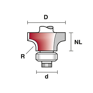 Fréza zaoblovací s vodícím ložiskem SROCB 3/127x8 Z2