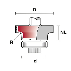 Fréza zaoblovací s vodícím ložiskem SROCB 2.5x8 Z2