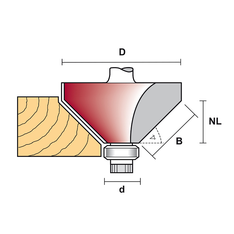 Fréza úhlová s vodícím ložiskem RPC 4522x8 Z2